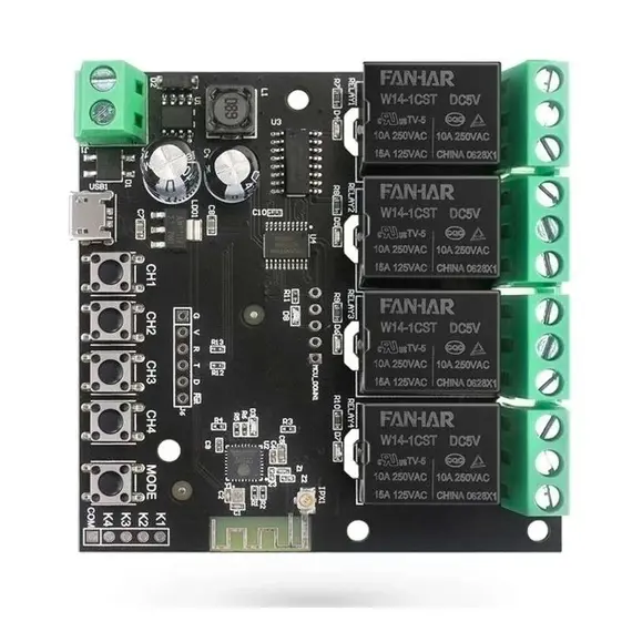 HONNOR SECURITY Wi-Fi Okosrelé 4 csatornás, Tuya, Amazon, Google Assistant alkalmazással 