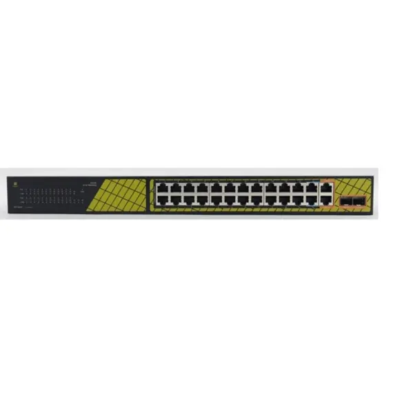 GENATA GNT-RP1428ES egy professzionális, nagy teljesítményű PoE switch 24 100Mbps PoE port, 2 1000Mbps Uplink, 2 1000Mbps SFP port