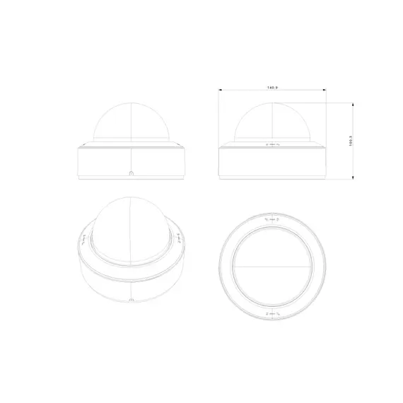 PROVISION-ISR IP dómkamera, 4MP (2592×1520, 1/3" CMOS szenzor), 2.8–12mm varifokális objektív, Check Point™ Quantum IoT Nano Agent, IP67 védelem, DDA2 analitika