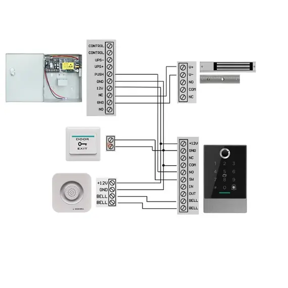 HONNOR SECURITY IP66 vízálló, önálló érintő számkódos, ujjlenyomatos beléptető terminál, kapucsengő funkcióval, Bluetooth, TTlock applikáció 