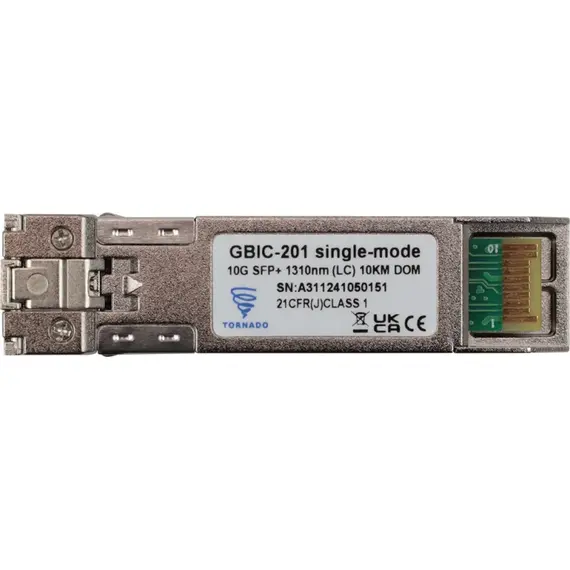 PULSAR SFP+ GBIC-201 module, single-mode 10G 1310nm (LC) 10KM DOM (TORNADO)