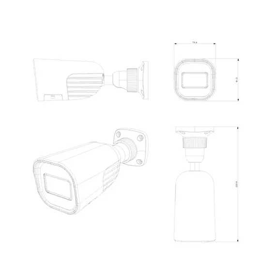PROVISION-ISR Csőkamera, 2MP HD Pro, inframegvilágítós, kültéri, antracit szürke